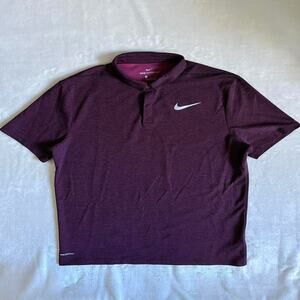 Nike Aeroreact Performance Polo Men's L Purple Black Stretch Wick Breathe Collar